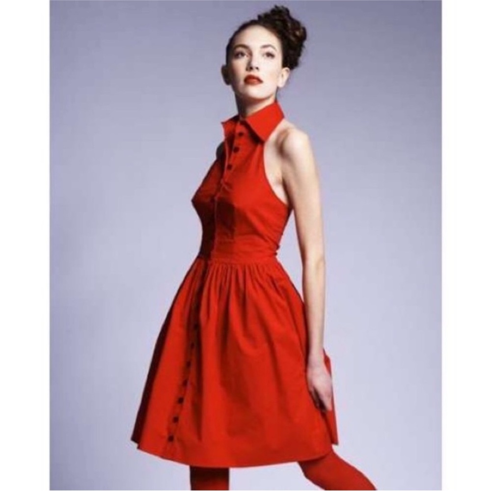 Rare Bebe Pinup Vintage Style Halter Dress